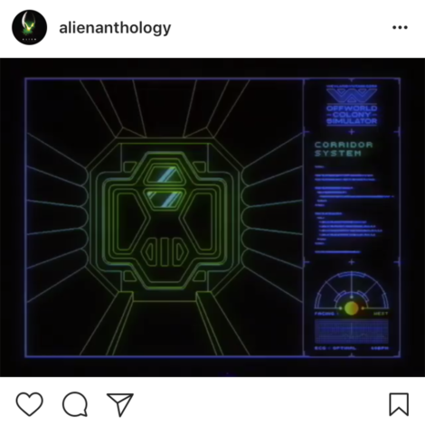 Weyland-Yutani logo as it appeared in an animated Instagram promo.