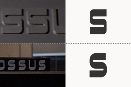<p><strong>Figure 7.2</strong> A difference in the sizes of corner radius is evident, when comparing the Colossus logotype from the opening scene (top) and its variant that sits atop Colossus computer terminals (bottom).</p>