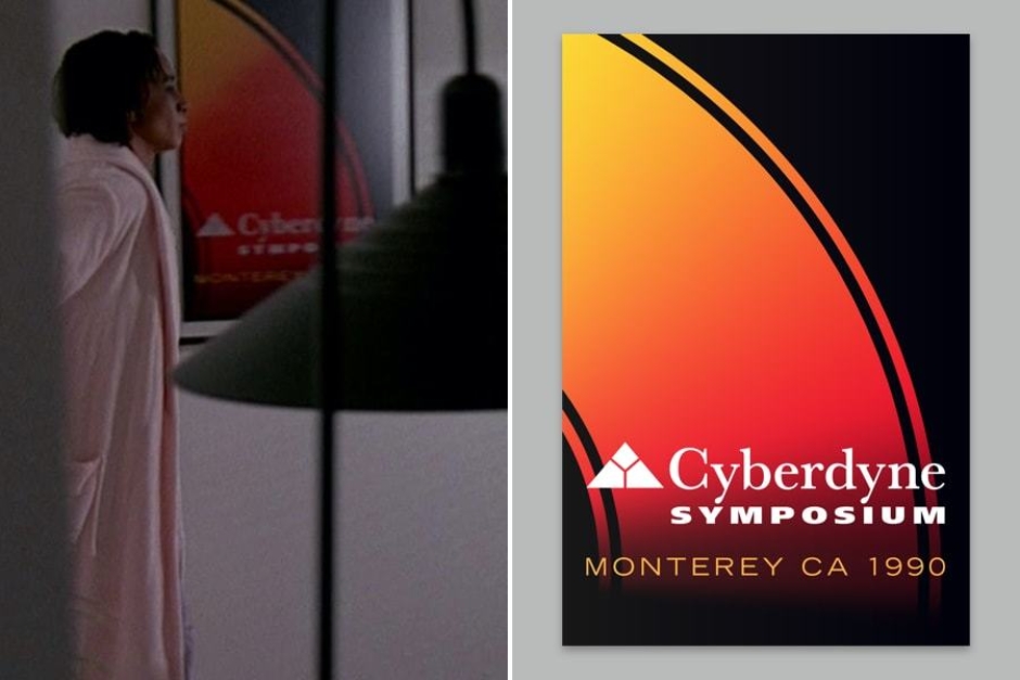 <p><strong>Figure 3.2</strong> Additional scenes from <em>T2</em> show more of Dyson’s home life, where we get a more complete look at the Cyberdyne Symposium poster as his wife Tarrisa enters the room where he is working.</p>