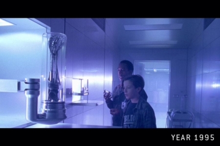 <p><strong>Figure 1.1</strong> John Connor and Miles Dyson stealing the Terminator artifacts from Cyberdyne Systems, in an attempt to change the future.</p>