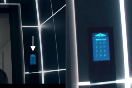 <p><strong>Figure 12.4</strong> In <em>Genisys</em>, the Cyberdyne logo can also be seen on a security panel screen within Cyberdyne’s headquarters.</p>
