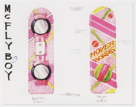 <p><strong>Figure 2.3</strong> Concept drawings by John Bell, which were used to create the hoverboard Marty rides in the film. Source: <em>Back to the Future Part II: The Ultimate Visual History</em></p>