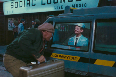 <p><strong>Figure 1.2</strong> The Johnnycab logotype, seen on the door of the taxi as Quaid makes the terrible choice of using it as a getaway vehicle.</p>