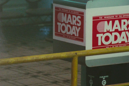 <p><strong>Figure 1.3</strong> Our closest look at the <em>MARS Today</em> logo in the film.</p>