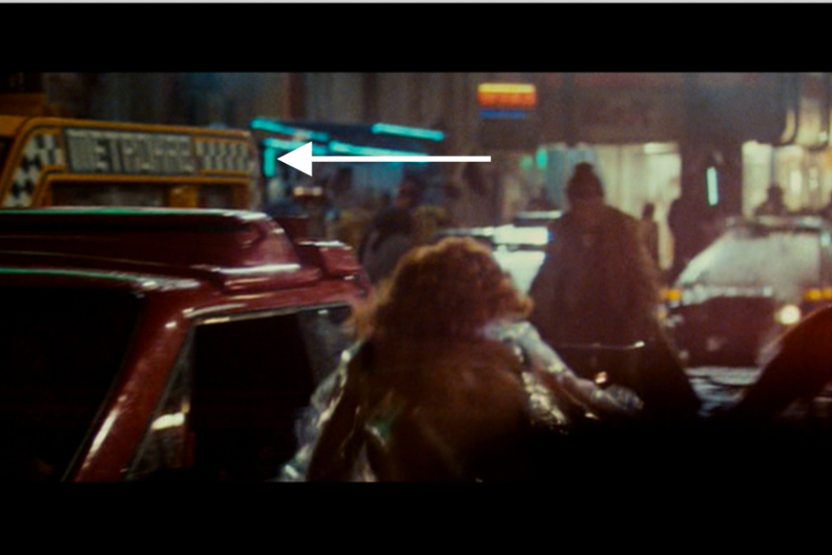 <p><strong>Figure 2.1</strong> In the film, the Metrokabs are most visible in the scene where Deckard is pursuing Zhora through the city streets.</p>