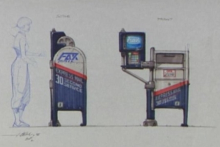 <p><strong>Figure 3.3</strong> Another sketch was generated by John Bell, showing the same mailbox with US Postal Service Express Mail branding. Source: <em>Futurepedia</em></p>