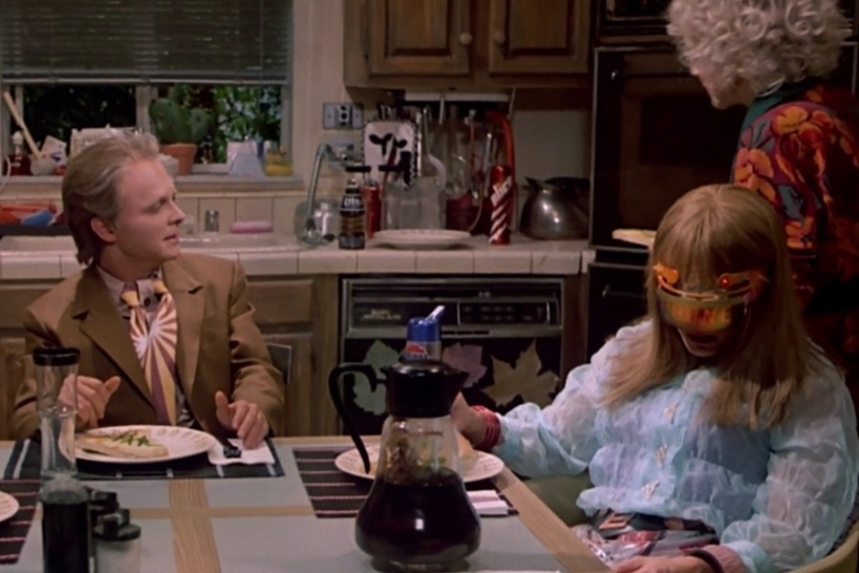 <p><strong>Figure 2.7</strong> At the 2015 McFly household, we see Marty’s daughter Marlene with a Pepsi Perfect. In the background, a Slice bottle is seen on the counter.</p>
