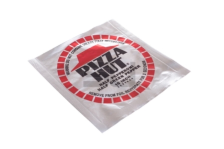 <p><strong>Figure 2.3</strong> The Pizza Hut dehydrated pizza package from <em>Back to the Future Part II</em> — pictured is an actual unused prop for the film, that appeared in an online auction listing. Source: <em>ScreenUsed</em></p>