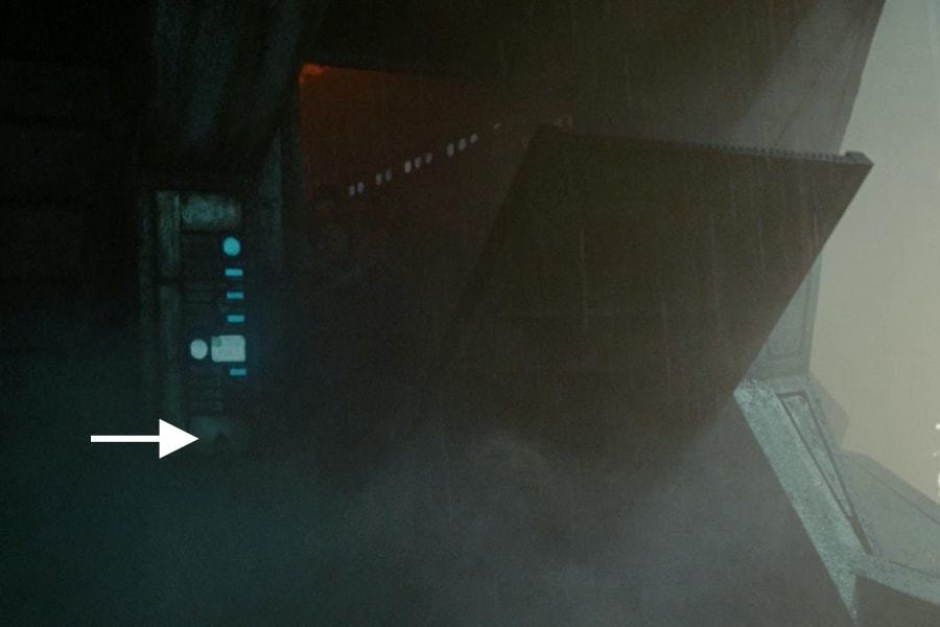 <p><strong>Figure 4.1</strong> When the Skynet prisoner transport lands at its base, a tiny triangle is visible on the door’s access panel. Source: <em>Terminator: Salvation</em></p>