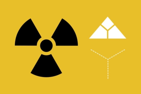 <p><strong>Figure 7.5</strong> The universal symbol for radiation is composed of elements arrayed along the same lines that we find in Skynet’s mark.</p>