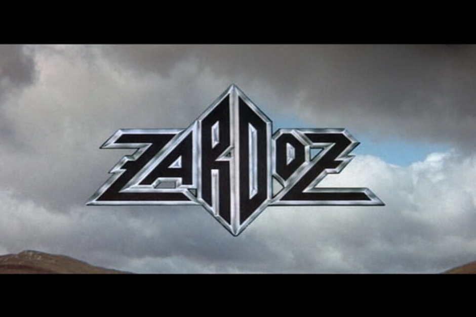 <p><strong>Figure 3.11</strong> The <em>ZARDOZ</em> title as it appeared in the film’s opening, with a metallic edge treatment. Source: <em>ZARDOZ</em> (1974 film)</p>