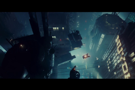 <p><strong>Figure 1.3</strong> As we see Gaff’s Spinner make its spiraling ascent from the city floor after picking up Deckard, the vehicle’s name starts to make sense.</p>