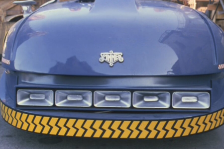 <p><strong>Figure 4.3</strong> In the documentary <em>Dangerous Days: Making Blade Runner</em>, we can more clearly see the emblem affixed to the back of the Spinner.</p>