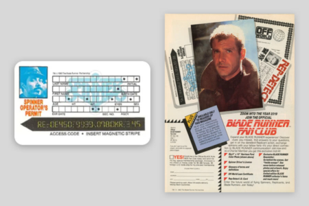 <p><strong>Figure 5.2</strong> The Spinner logotype also appeared on the Spinner Operator’s Permit, that was available through the Blade Runner Fan Club. Source: <em>Blade Runner Souvenir Magazine</em></p>