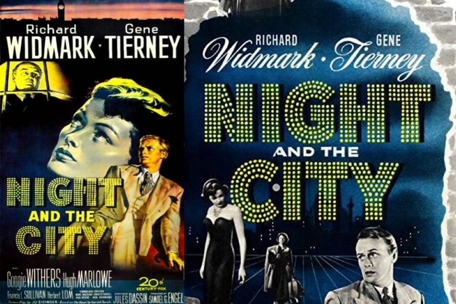 <p><strong>Figure 2.7</strong> A good example of type styled in the fashion of a marquee bulb sign, can be found on these posters for the 1950 noir film <em>Night and the City</em>. The Tech Noir signage is definitely a nod to the genre. Source: IMDb</p>