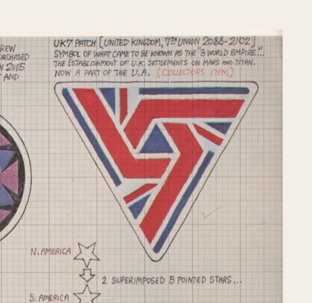 <p><strong>Figure 1.1</strong> Ron Cobb’s original drawing for the UK-7 patch. Source: <em>The Authorized Portfolio of Crew Insignias from The UNITED STATES COMMERCIAL SPACESHIP NOSTROMO Designs and Realizations</em></p>