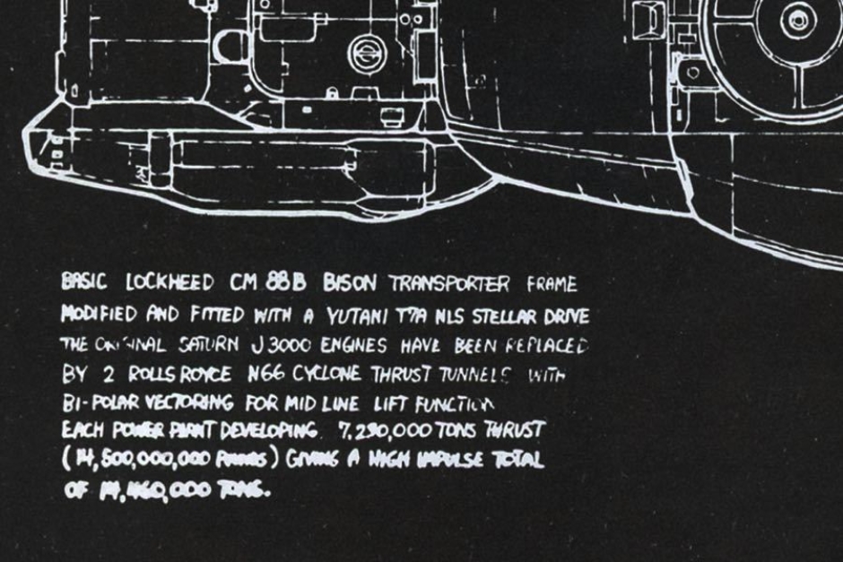 <p><strong>Figure 1.6</strong> Ron Cobb’s original technical specs for the USCSS Nostromo. Source: <em>The Book of Alien</em></p>