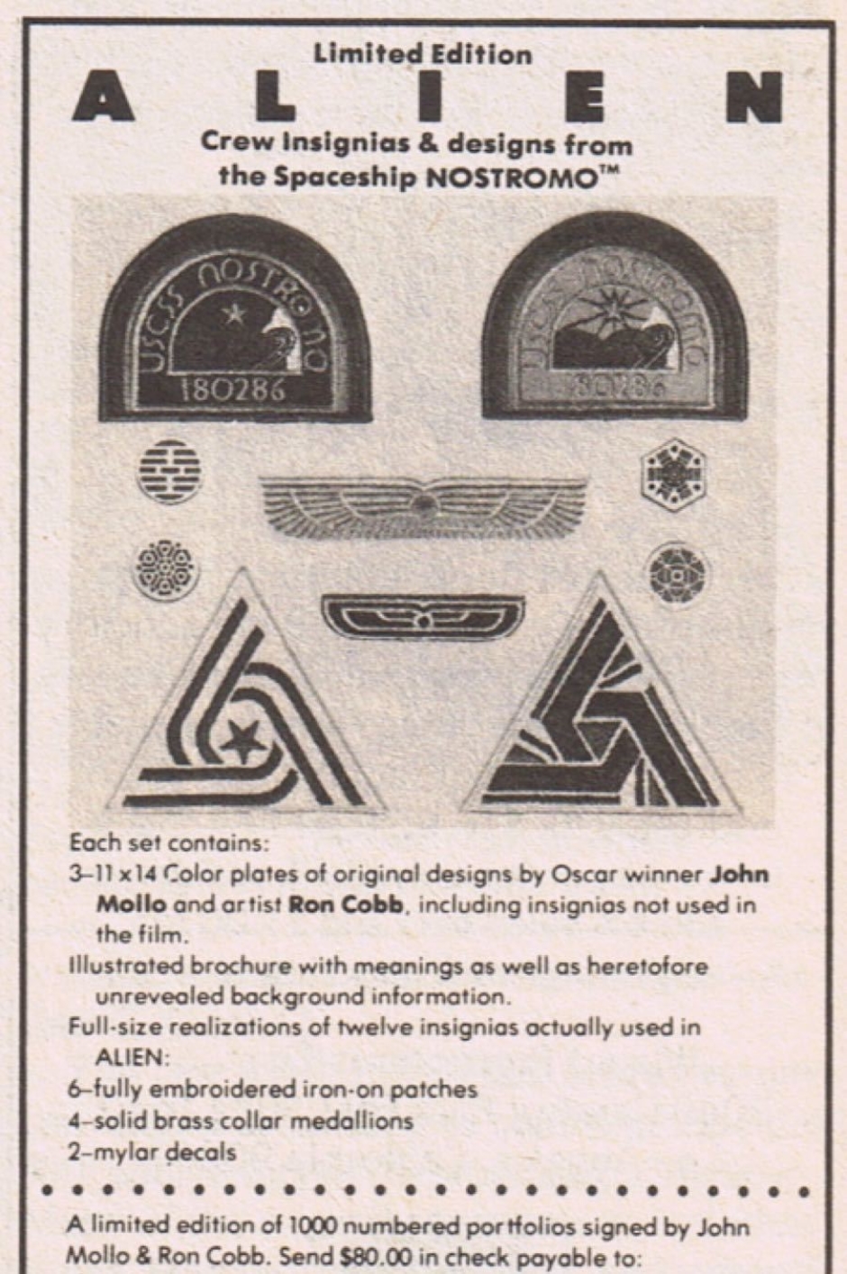<p><strong>Figure 5.7</strong> An Authorized Portfolio of Crew Insignias was also available from The Thinking Cap Co. Source: <em>Starlog Magazine</em>, June 1980.</p>