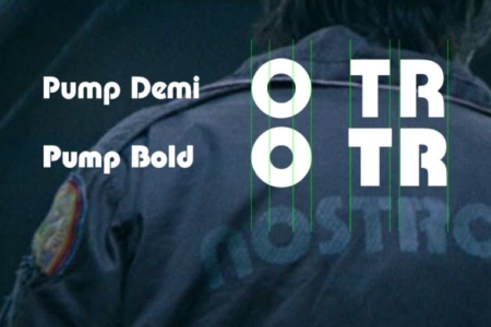 <p><strong>Figure 4.3</strong> Pump Demi Bold or Pump Bold? Only one was available in 1979, so it should be Pump Bold. But Demi looks closer to the proper weight.</p>