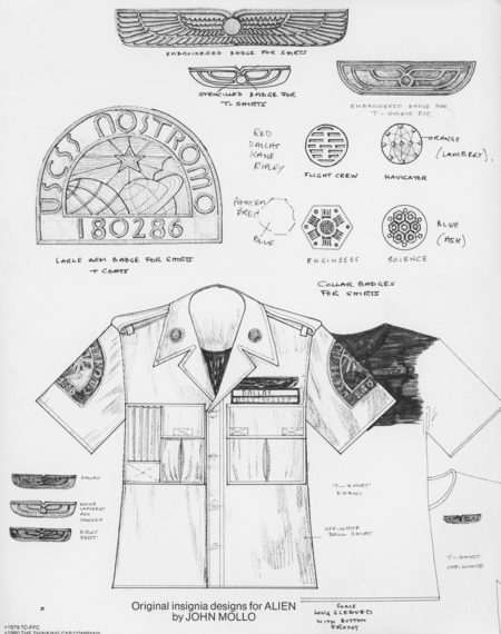 <p><strong>Figure 5.1</strong> Original insignia designs for <em>Alien</em>, by John Mollo. Source: <em>The Authorized Portfolio of Crew Insignias from The UNITED STATES COMMERCIAL SPACESHIP NOSTROMO Designs and Realizations </em></p>