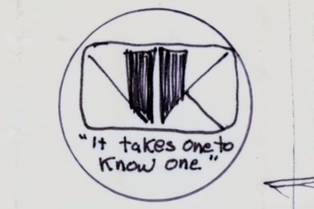 <p><strong>Figure 2.1</strong> Tom Southwell’s sketch for the V-K logo design. Source: <em>Signs of the Times</em> (2007)</p>