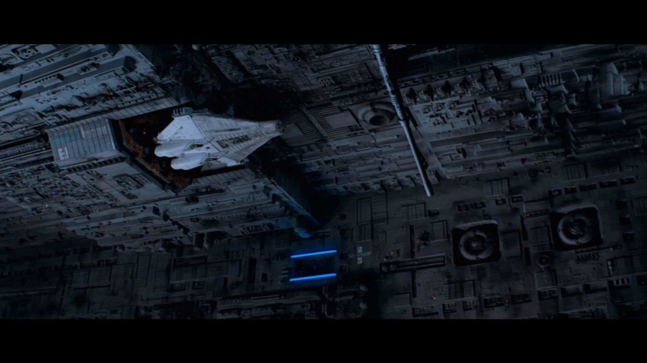 <p><strong>Figure 3.1</strong> In this shot, where we see Ripley making her escape in the Narcissus, the blue Weylan-Yutani logo is visible in two places on the Nostromo.</p>